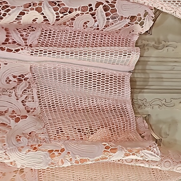 NWT ASOS Premium Curve Light Pink Lace Jacket Sz 24 - Picture 8 of 14